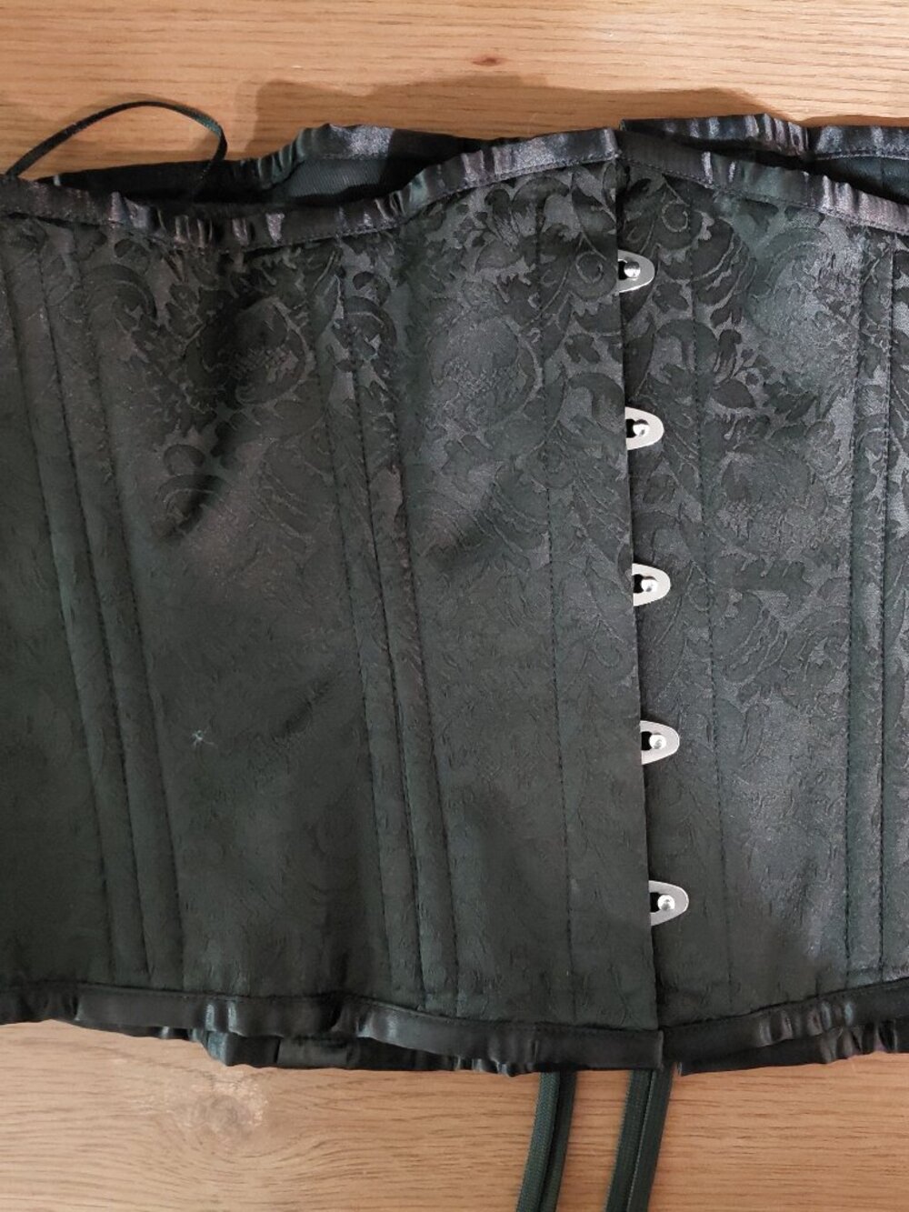 Vintage Goth Black Corset Floral Size 38 Whimsigoth Steampunk